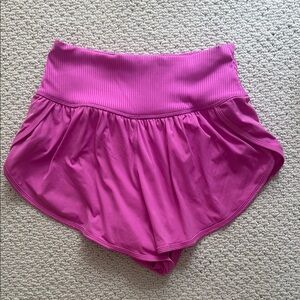 Pink Athletic Skort with Elastic Waistband and Compression Shorts